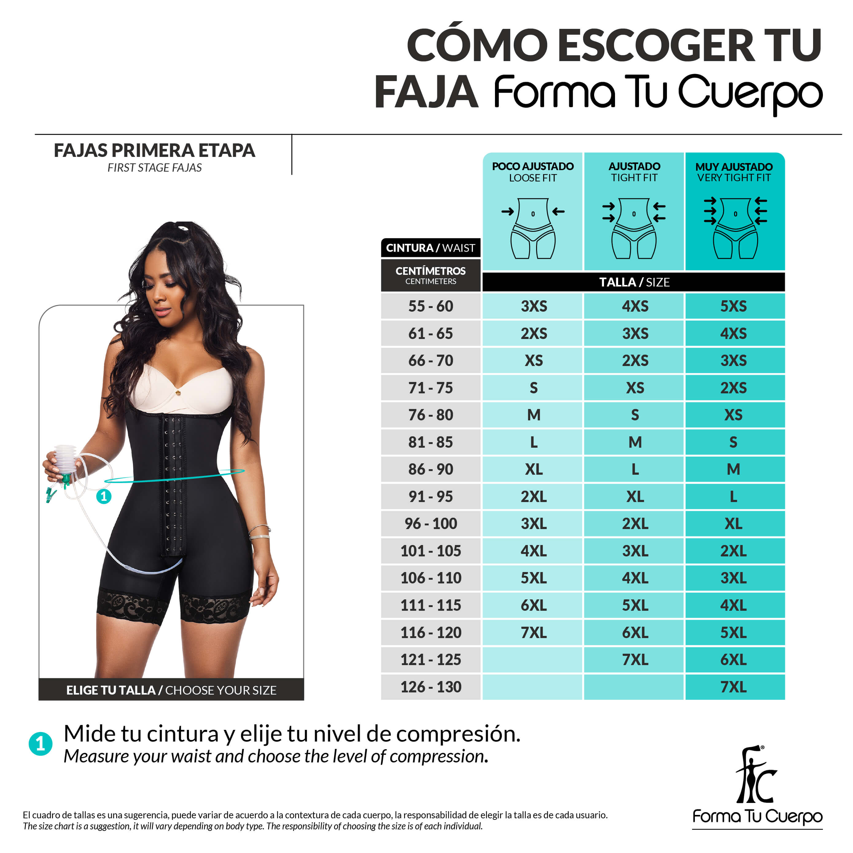 FAJA MOLDEADORA CON BROCHES - MEDIANA COMPRESIÓN ( REF. C-002 )