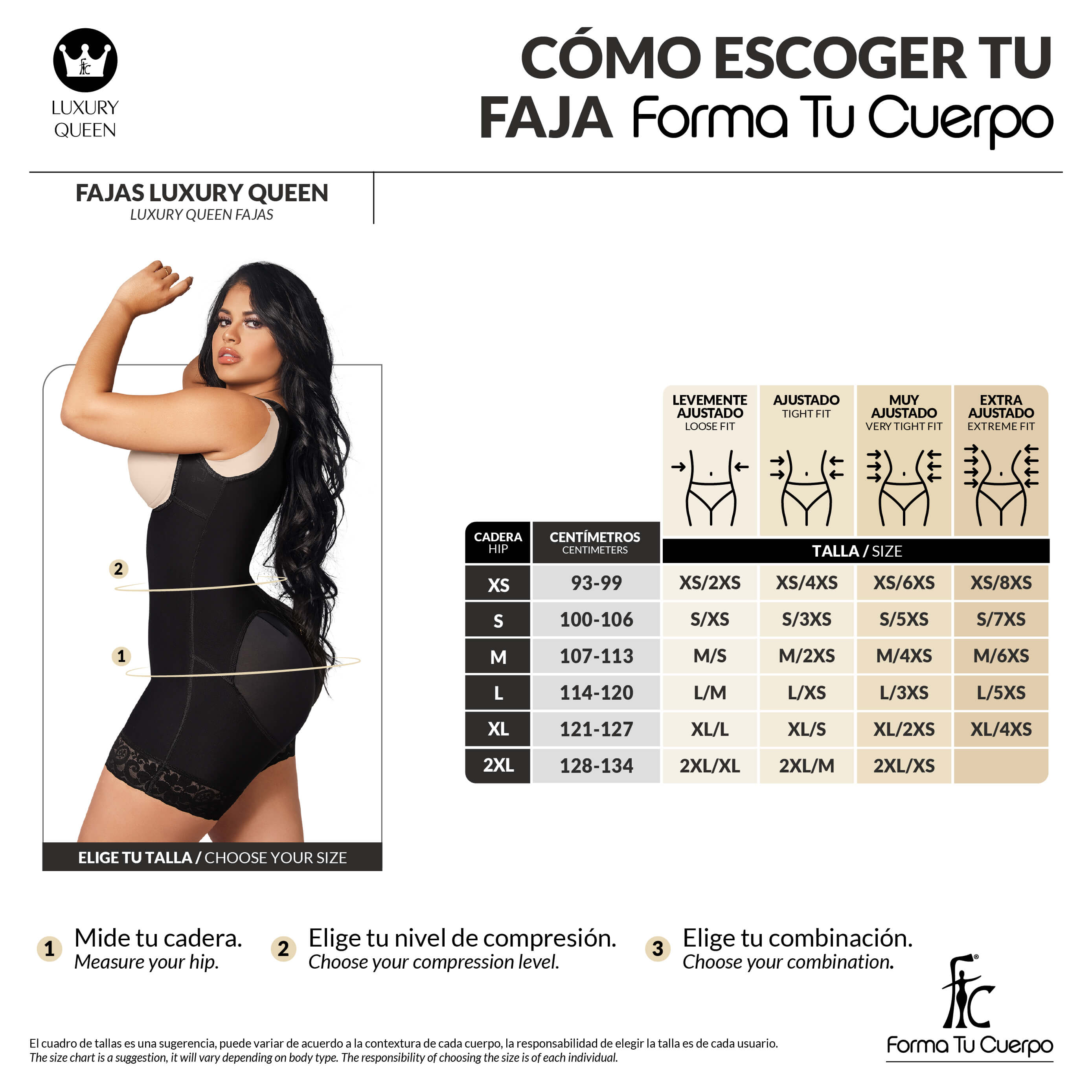 Faja Reloj de arena- Luxury Queen ( Ref. Lux-013 / LUX-213 )