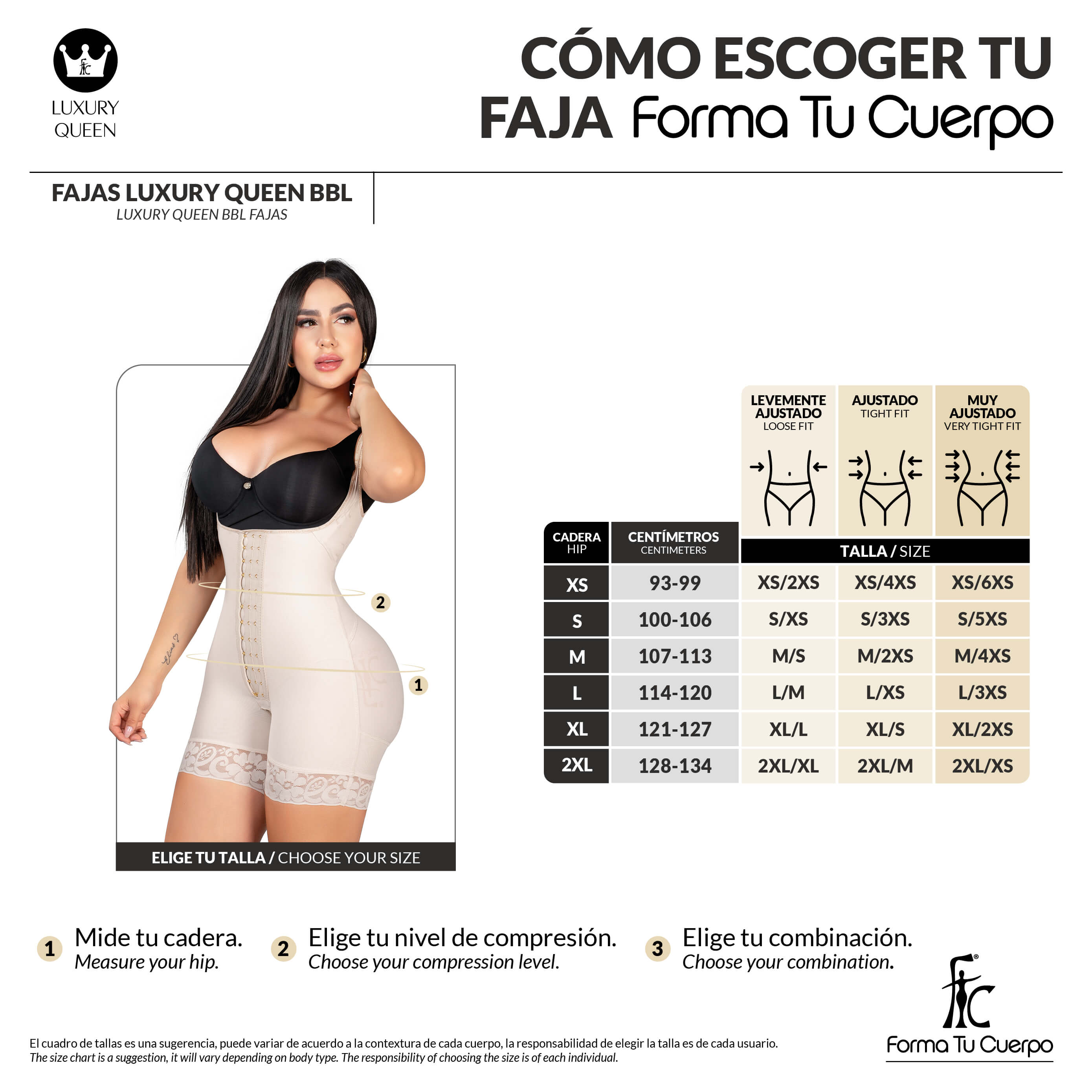 Faja Luxury Queen caderas anchas:  Ideal para BBL ( Ref. LUXBBL-013 / LUXBBL-213 )