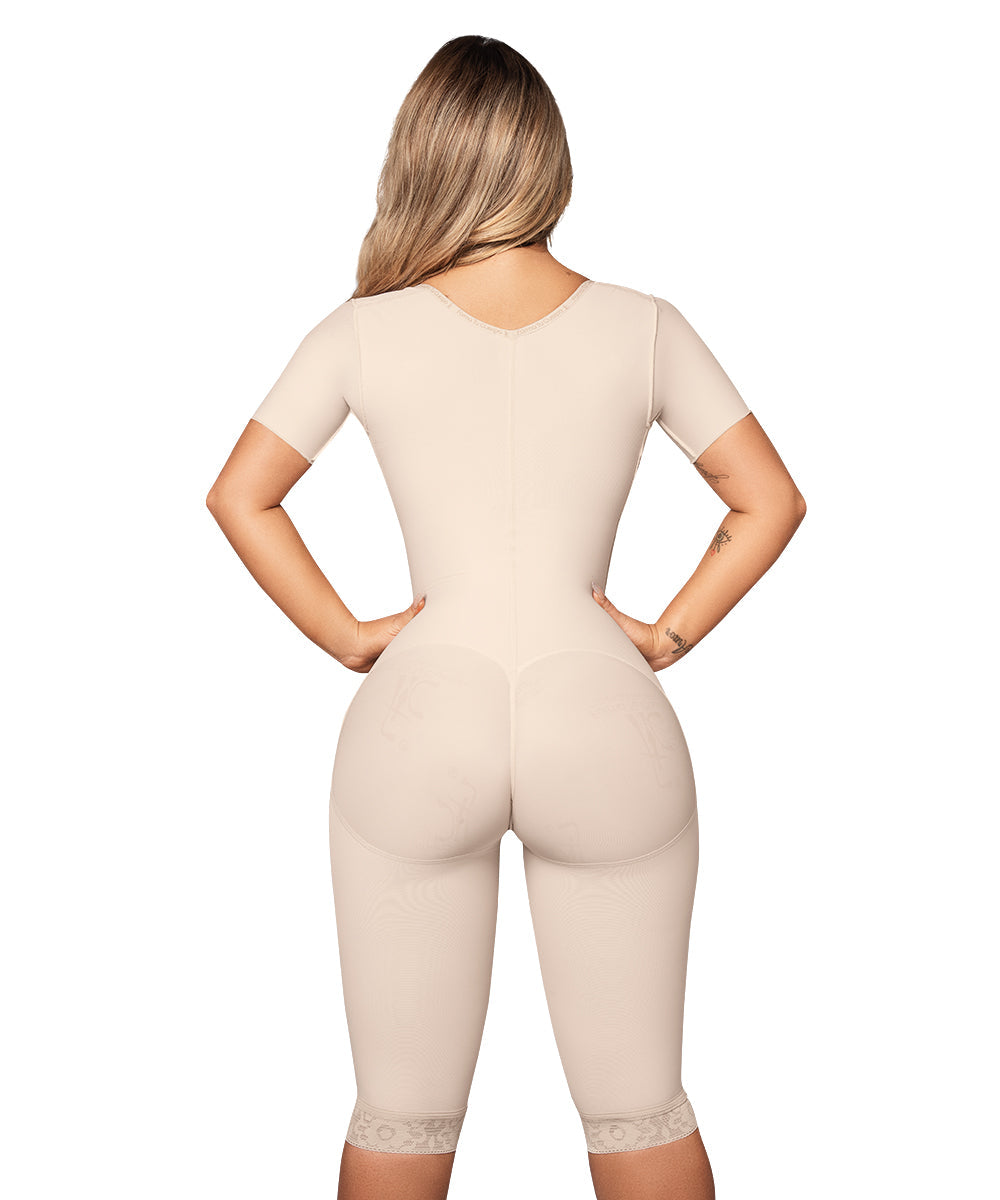 Colombian girdle with short sleeves: Upper body support &amp; waist shaping (Ref. O-024)