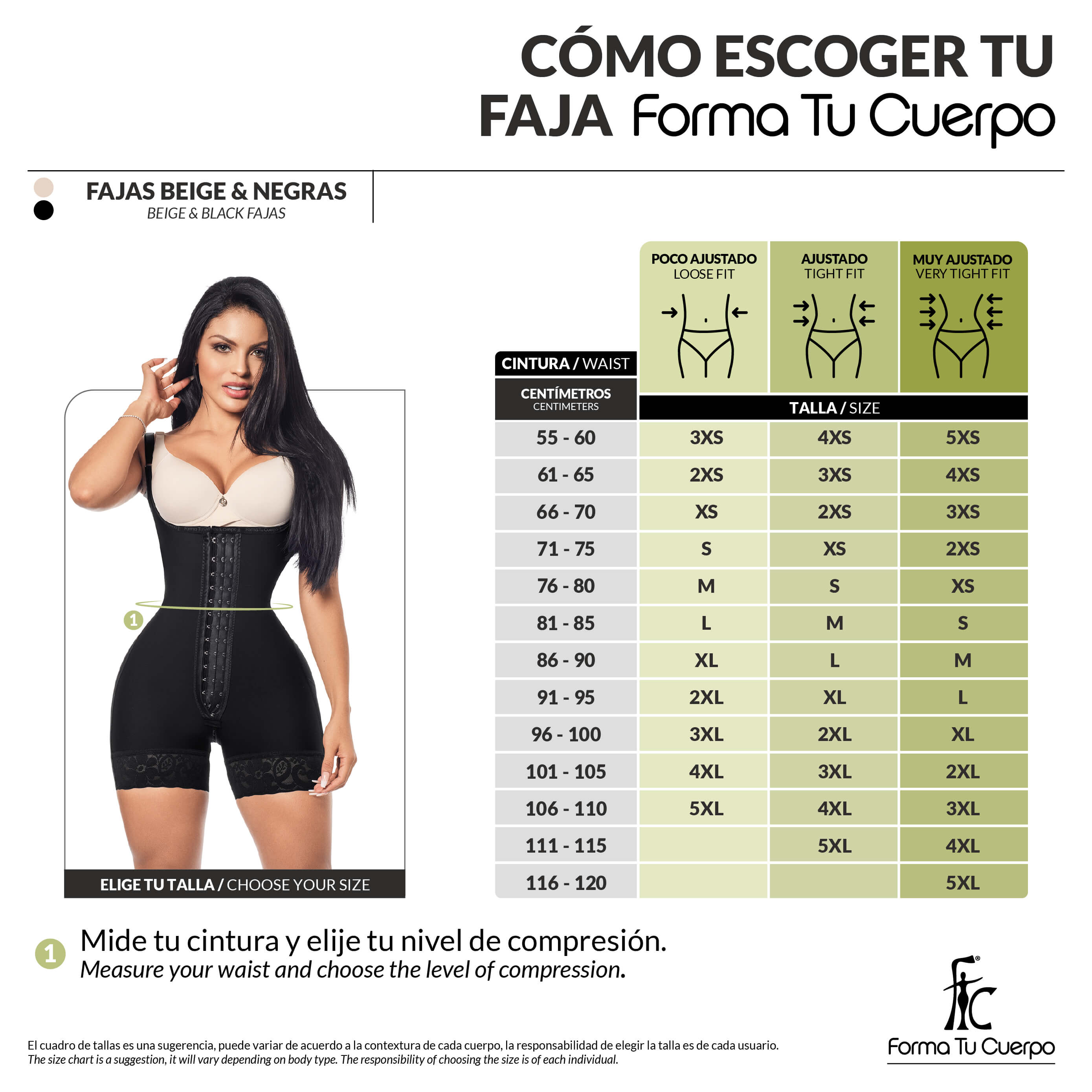 Faja moldeadora reloj de arena control abdomen - media pierna con tiras, cremalleras y broche central ( Ref. O-011 / O-211  )