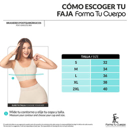 Post-surgical bra with band: Bust lift &amp; chest stability (Ref. C-039)