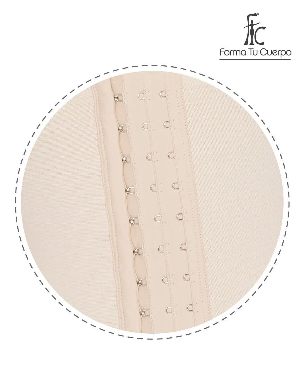 Faja control de abdomen reloj de arena, media pierna con manga larga, cremallera perineal y broche central ( O-015/O-215 )